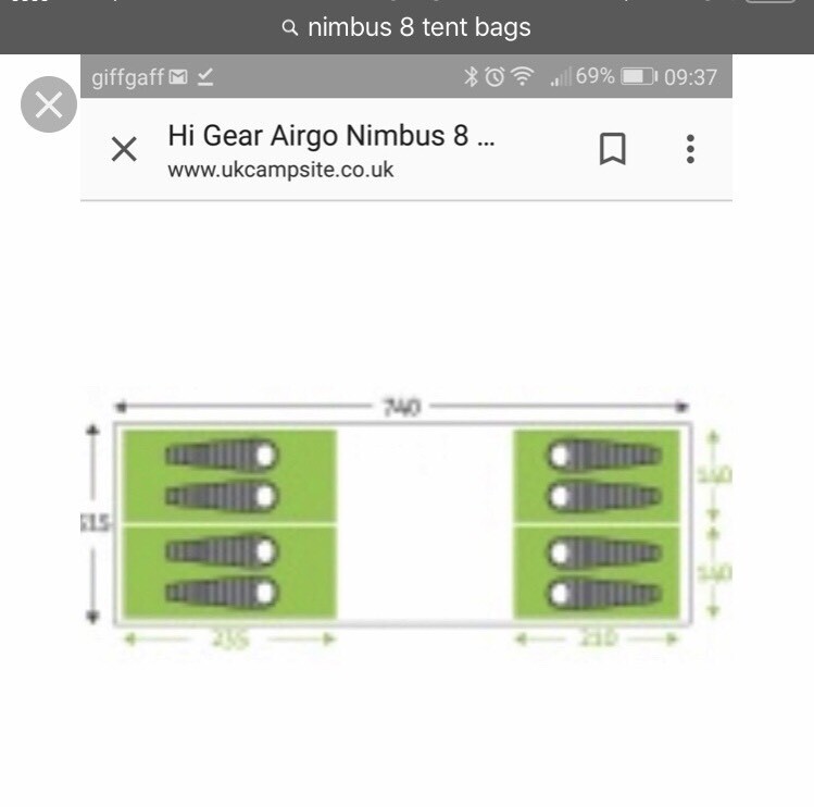 hi gear airgo nimbus 8 dimensions